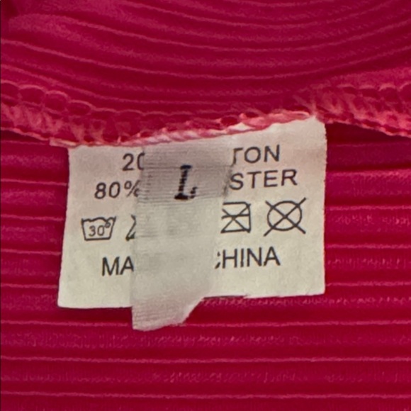 Pink V Neck Button Down Pleated Long Sleeve Mini Shirt Dress Belt Size L Party - Picture 6 of 6